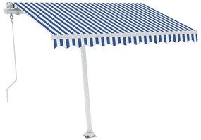 Tenda Automatica con Sensore Vento e LED 350x250 cm Blu Bianca