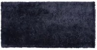 Tappeto shaggy in misto cotone e poliestere blu 80 x 150 cm soffice pelo denso