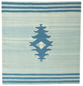 Kilim Tappeto 120 x 120 Blu (Iran) Tessuto A Mano