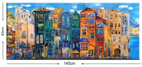 Immagine Case colorate, 140 x 60 cm Colourful Houses - Tablo Center