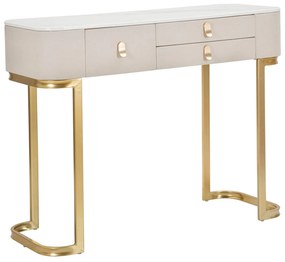 Console Elegante con 3 Cassetti e Piano in Simil Marmo cm 100x40x80