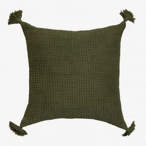 Cuscino quadrato in cotone (45x45 cm) Norico Verde Militare - Sklum