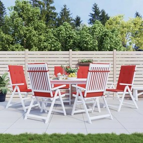 Cuscini Per Sedie 6 Pz Rossi 120x50x3 Cm İn Tessuto /