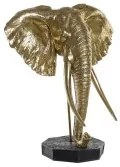 Statua Decorativa DKD Home Decor Elefante Nero Dorato Metallo Resina (60 x 36 x 73 cm)
