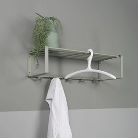 Attaccapanni da parete verde polveroso in metallo con scaffale 70 cm Rex – Spinder Design
