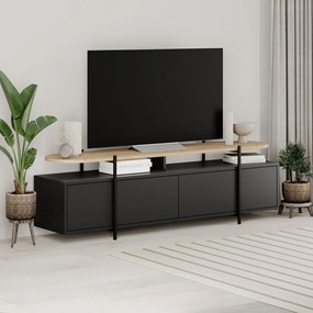 Tavolo TV nero in rovere 160x48 cm Hinoa - Marckeric