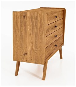 Cassettiera bassa in legno di quercia 100x90 cm Retro - The Beds