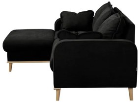 Divano angolare nero (angolo sinistro) Beata - Ropez