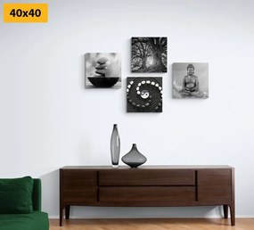 Set di quadri – Feng Shui in stile bianco e nero