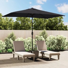 Ombrellone Da Giardino Con Palo İn Metallo 300x200 Cm Nero /