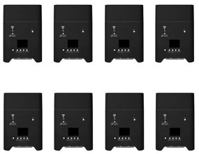8 fari Led a batteria 6x18W RGBWAUV 6 in 1 WiFi neri in Flight case baule Wisdom
