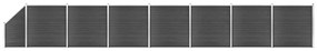 Set Pannelli Di Recinzione İn Wpc 1311x(105-186) Cm Nero /