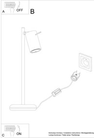 Sollux SL.1091 - Lampada da tavolo RING 1xGU10/10W/230V nero