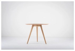 Tavolino in legno di quercia con piano nero , ⌀ 45 cm Arp - Gazzda