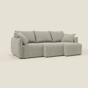 Flexar divano con 3 sedute allungabili schienale in piuma d'oca in bouclé impermeabile T07 beige