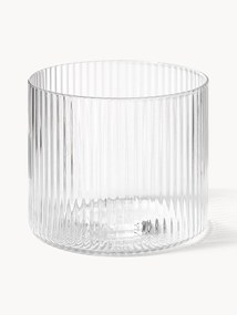 Set di 4 bicchieri acqua in vetro soffiato con scanalatura in rilievo Ripple, 200 ml