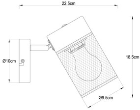 Brilliant - Faretto da parete KAMOLO 1xE27/40W/230V nero
