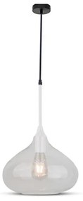 Lampadario a Sospensione Decanter in Vetro Lucido Attacco E27 Colore Bianco SKU-3884