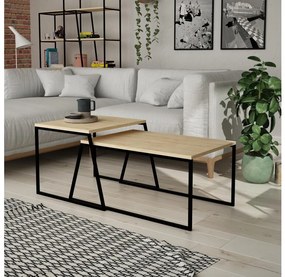 SET 2x Tavolino PAL beige/nero