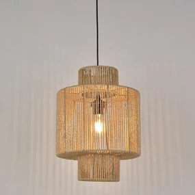Lampadario Moderno CANCUN nero paralume beige E27 Ø30cm COREP