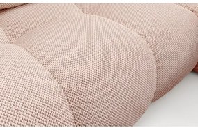 Divano letto angolare imbottito con contenitore a L ALMADA, lato destro, rosa