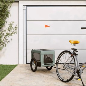 Rimorchio Da Bici Per Animali Grigio E Nero Oxford E Ferro /