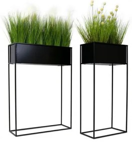 Portafiori 90x44 cm nero