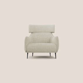 Zelda Poltroncina dal design moderno in morbido tessuto impermeabile T06 panna