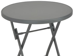 Tavolo da Bistrot Pieghevole Grigio 60x70cm in Vetro e Acciaio