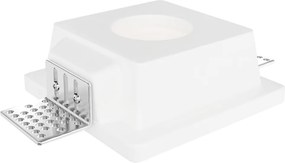 Portafaretto Quadrato Ø100x100 mm GU10 in Gesso Pitturabile SLIM