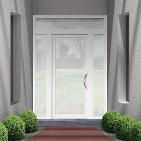 Portoncino d'ingresso Condo21 con vetro L 90 x H 210 cm in alluminio bianco, apertura spingere a sinistra