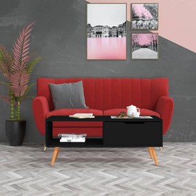 Tavolino Da Salotto Nero 100x49,5x43 Cm İn Legno Multistrato /
