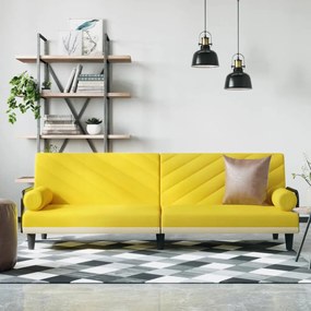 Divano Letto Con Braccioli Giallo Chiaro İn Tessuto /