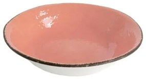 Piatto Fondo cm 21 in Ceramica - Set 6 pz - Colore Rosa Cipria - Preta