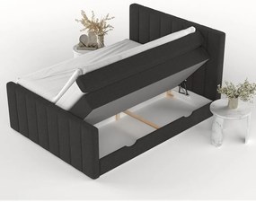 Letto boxspring nero con contenitore 180x200 cm Ruby - Maison de Rêve