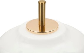 Lampada da tavolo bianca/nera con paralume in vetro (altezza totale 46 cm) Vintage – Mauro Ferretti