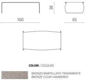 Tavolino basso in vetro temperato curvato bronzo - ELMO