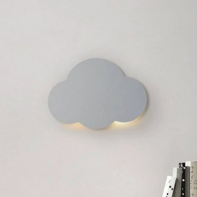 TK Lighting Applique Cloud, grigio, larghezza 38 cm, metallo, nuvola, G9