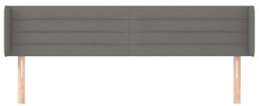 Testiera ad orecchio grigio scuro 163x16x78/88 cm in tessuto