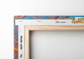 Quadro su tela – Texture di foglie sulla spiaggia di sabbia