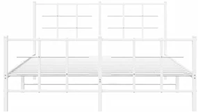 Giroletto con testiera e pediera metallo bianco 150x200 cm