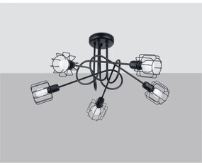 Sollux SL.1119 - Lampadario a stelo BELUCI 5xE14/40W/230V nero