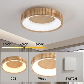 Brilagi - Plafoniera LED FALCON WOOD MODERN LED/30W/230V Ø 45 cm legno