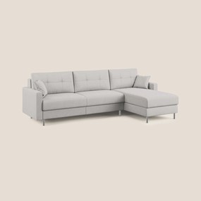 Megan divano letto angolare in microfibra smacchiabile T11 grigio chiaro