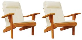 Cuscini per Sedia Adirondack 2 pz Crema in Tessuto Oxford