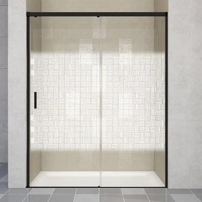 Porta doccia scorrevole L 118-119.5 cm x H 200 cm per nicchia in vetro smerigliato SP. 6 mm, profilo opaco bianco, serie Jazz