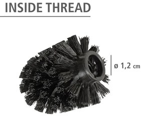 Set di scopini WC color argento lucido in acciaio inox con spazzola di ricambio 4 pz Ø8cm – Wenko