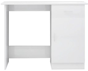 Scrivania Bianco Lucido 100x50x76 cm in Legno Multistrato