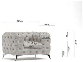 Poltrona grigio chiaro con rivestimento in velluto Chelsea – Ropez