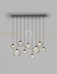 Puppet sospensione l9 fume' trasparente nero opaco 9 luci attacco g9